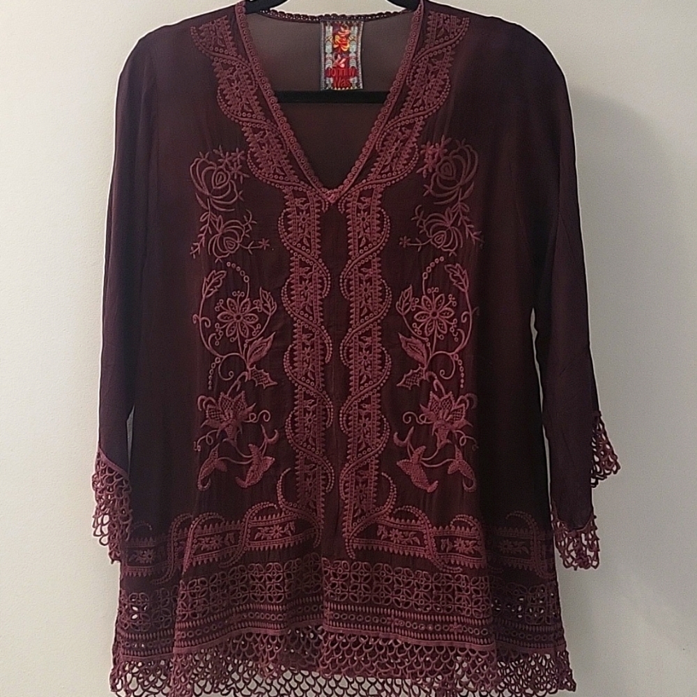 Johnny Was Cupra rayon tunic